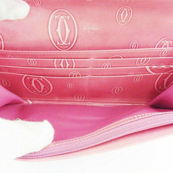 Cartier Purse Happy Birthday pink enamel leather Auth used L3277 - Picture 7 of 8